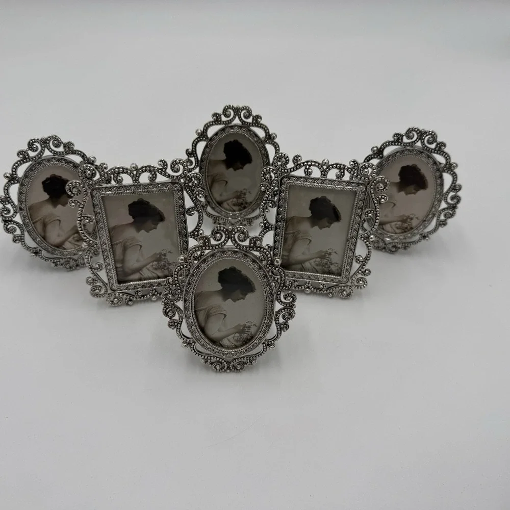 Melannco Ornate Silver Tone Picture Frames Lot 6 Baroque Victorian Scrollwork